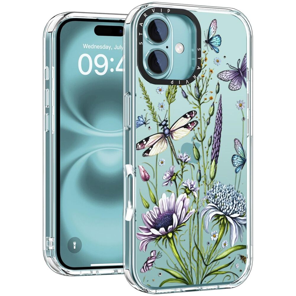 IPhone 16 Cute Clear Trendy Aesthetic Floral Design, 20K-179PH006